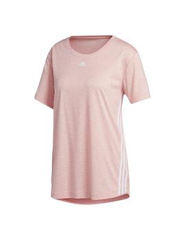 Camiseta Mujer  adidas Stripe Tee Rosa