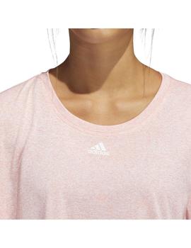 Camiseta Mujer  adidas Stripe Tee Rosa