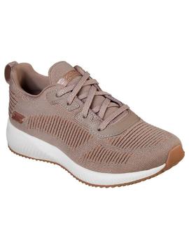 Zapatilla Mujer Skechers Bobs Squad Marrón