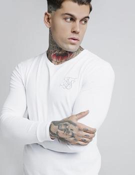 Camiseta SikSilk Gym Team Hombre Blanca