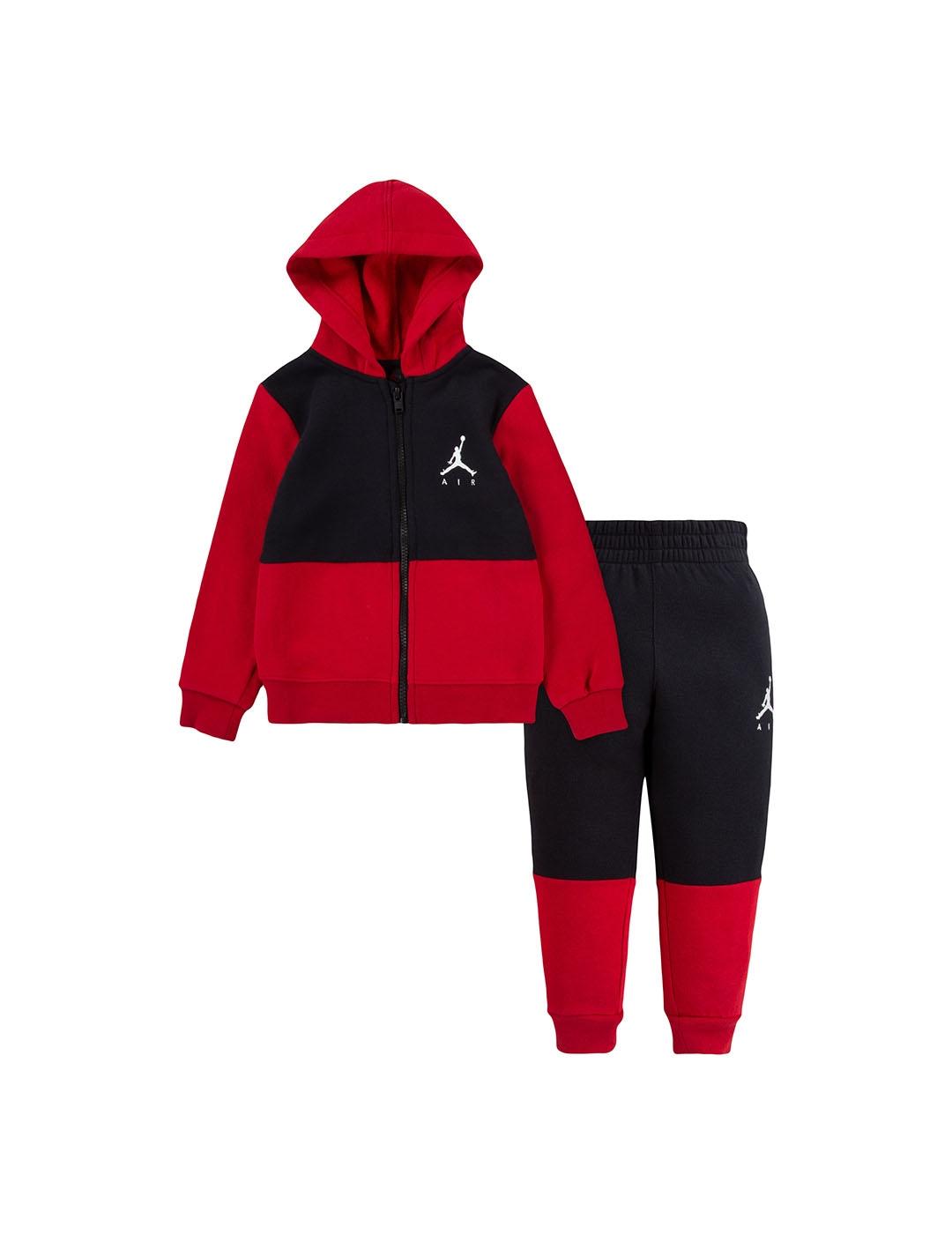 Chandal jordan rojo online y negro