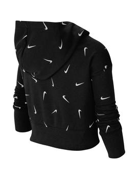 Sudadera Niña Nike Hoodie Negra Logos