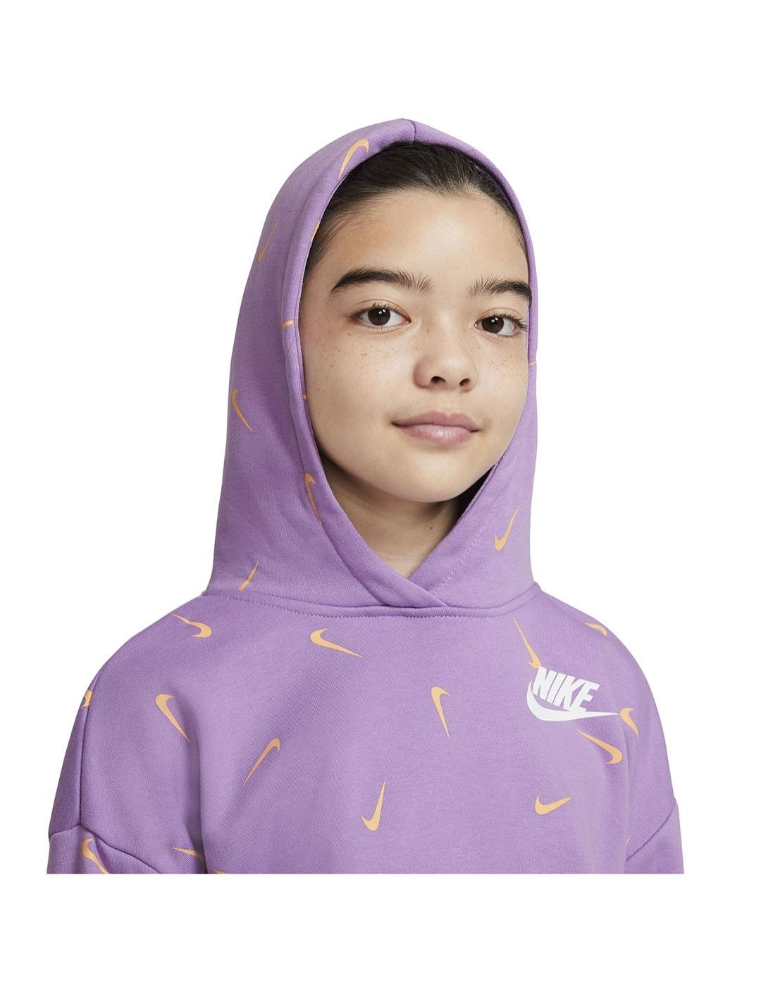 Sudadera Niña Nike Hoodie Negra Logos