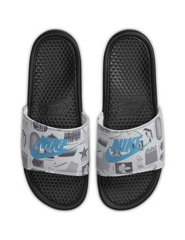 Chancla Unisex Nike Benassi Gris Azul