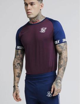 Camiseta SikSilk Raglán Tech Granate Hombre