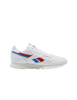 Zapatilla Hombre Reebok Cl LTHR Blanco/Azul/Rojo