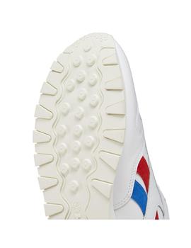 Zapatilla Hombre Reebok Cl LTHR Blanco/Azul/Rojo