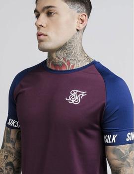 Camiseta SikSilk Raglán Tech Granate Hombre