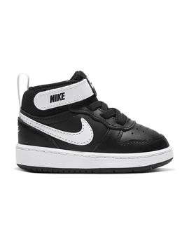 Zapatilla Niño Nike Court Borough Mid 2 Negra Blanca