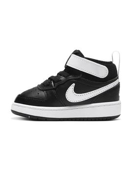 Zapatilla Niño Nike Court Borough Mid 2 Negra Blanca