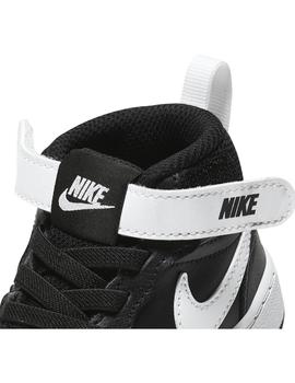 Zapatilla Niño Nike Court Borough Mid 2 Negra Blanca