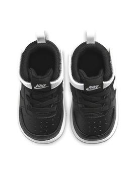 Zapatilla Niño Nike Court Borough Mid 2 Negra Blanca