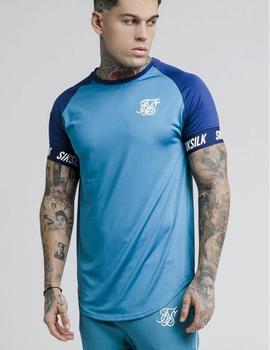 Camiseta Hombre SikSilk Raglan Tech Turquesa