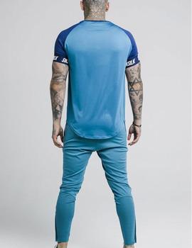 Camiseta Hombre SikSilk Raglan Tech Turquesa