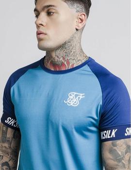 Camiseta Hombre SikSilk Raglan Tech Turquesa