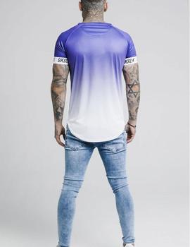 Camiseta Hombre SikSilk Raglan Fade Morada-Blanca