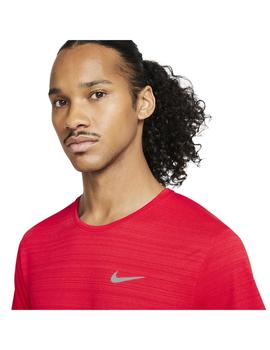 Camiseta Hombre Nike DRI-Fit  Miler Rojo