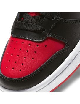 Zapatilla Niño Nike Court Borough Negra Roja