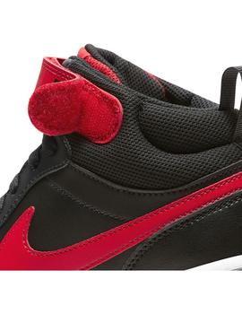 Zapatilla Niño Nike Court Borough Negra Roja