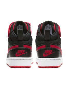 Zapatilla Niño Nike Court Borough Negra Roja