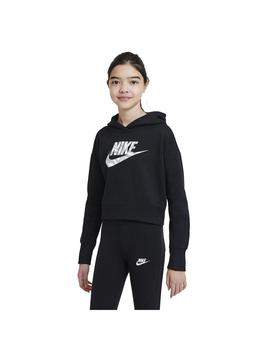 Sudadera Niña Nike Crop Hoodie Negro