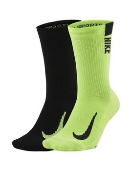 Calcetines Unisex Nike Mltplier Crew Verde/Negro