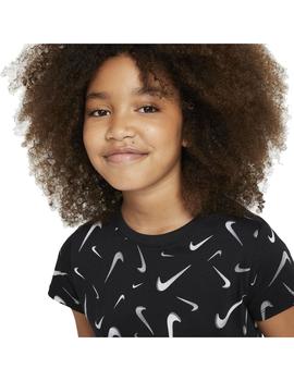 Camiseta Niña Nike Swoosh Negra