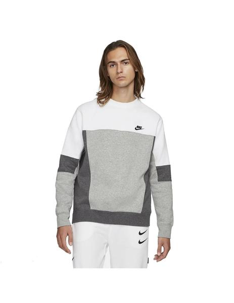 Burro ventana Ciego Sudadera Chico Nike Nsw Blanca Gris