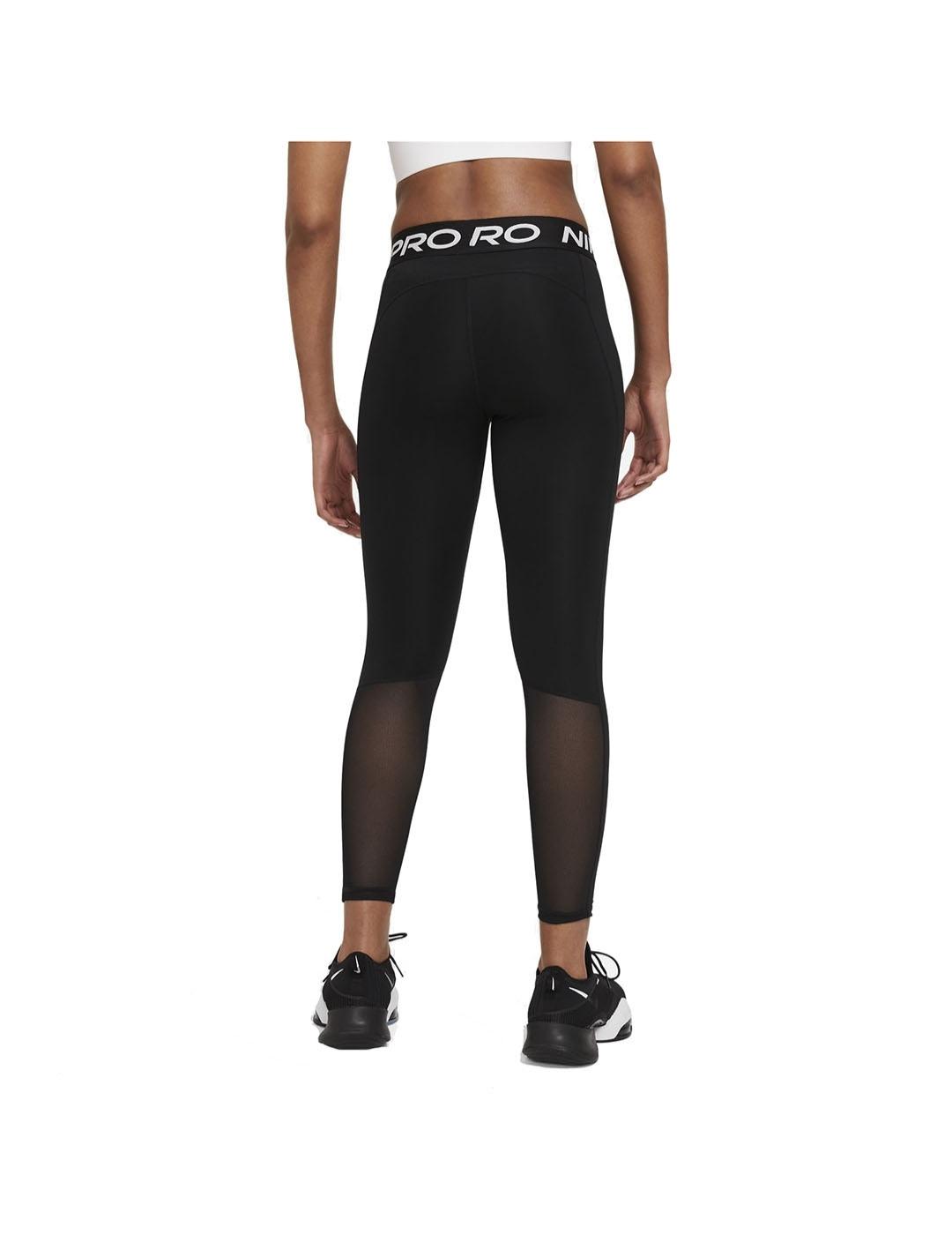 Nike Pro 365 Leggings cortos de talle medio con panel de malla - Mujer