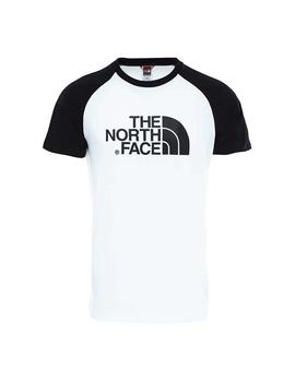 Camiseta Hombre The North Face Raglan Blanca Negra