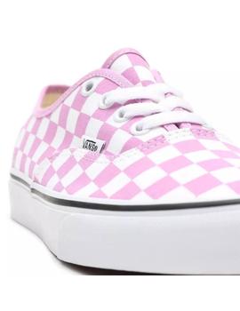 Zapatilla Mujer Vans Authentic Cuadro Rosa Blanco