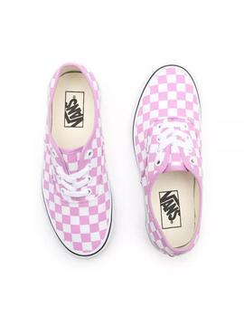 Zapatilla Mujer Vans Authentic Cuadro Rosa Blanco