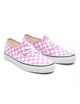 Zapatilla Mujer Vans Authentic Cuadro Rosa Blanco