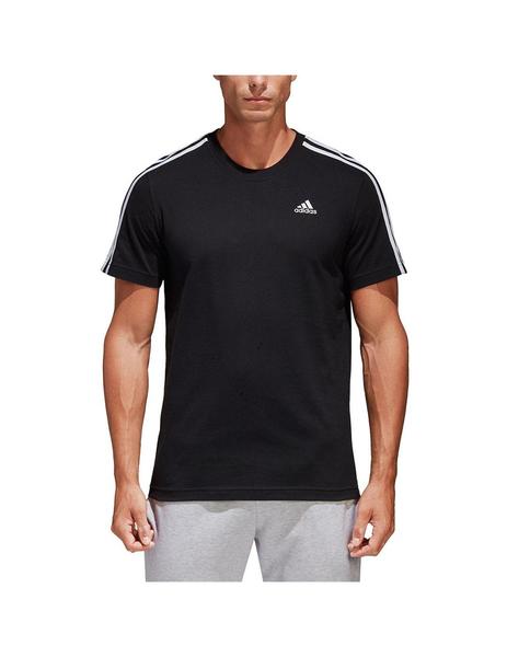 enemigo Ten confianza impermeable Camiseta adidas Ess 3Bandas Negra Hombre