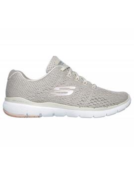 Zapatilla Mujer Skechers Flex Appeal Beige