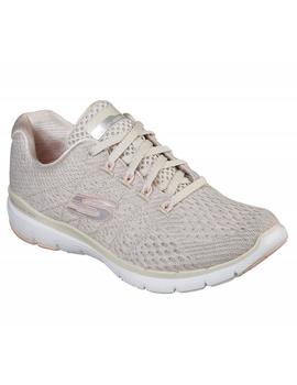 Zapatilla Mujer Skechers Flex Appeal Beige