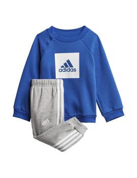 Conjunto Baby adidas Logo Jog Royal/Gris