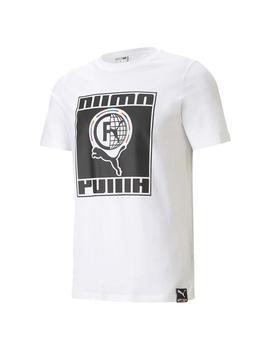 Camiseta Hombre Puma Intl Blanca Negra