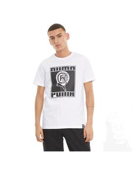 Camiseta Hombre Puma Intl Blanca Negra