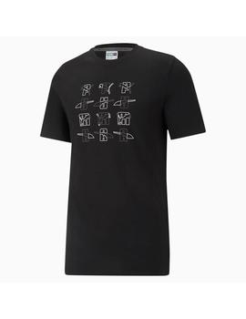 Camiseta Hombre Puma Elevate Graphic Logos Negra