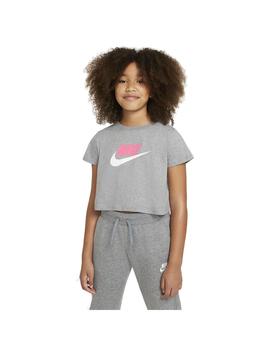 Camiseta Niña Nike Crop Futura Gris