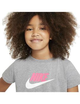 Camiseta Niña Nike Crop Futura Gris