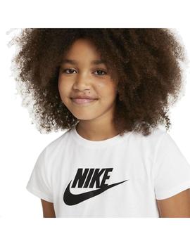 Camiseta Niña Nike Crop Futura Blanca