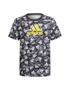 Camiseta Niño adidas Bos Negra Blanca