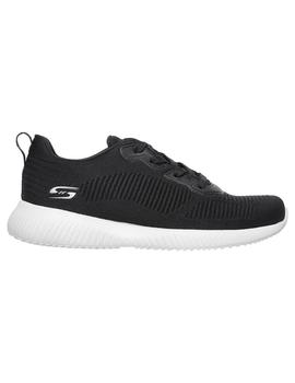 Zapatilla Mujer Skechers Bobs Squad Negro/Blanco