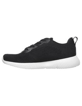 Zapatilla Mujer Skechers Bobs Squad Negro/Blanco