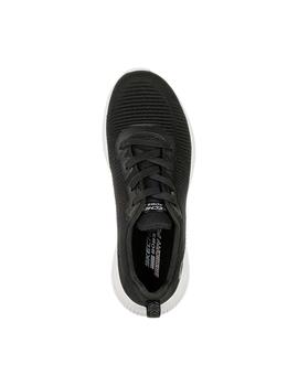 Zapatilla Mujer Skechers Bobs Squad Negro/Blanco