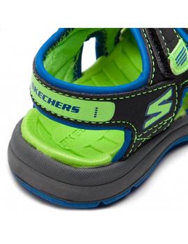 Sandalia Unisex Skechers Sun Spurt Negro/Verde/Azu