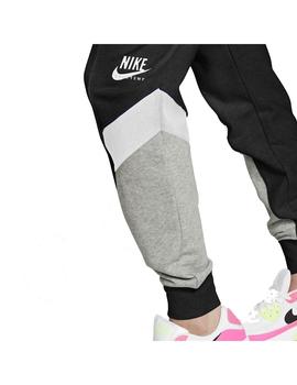 Pantalon Mujer Nike Heritage Jogger Negro  Gris