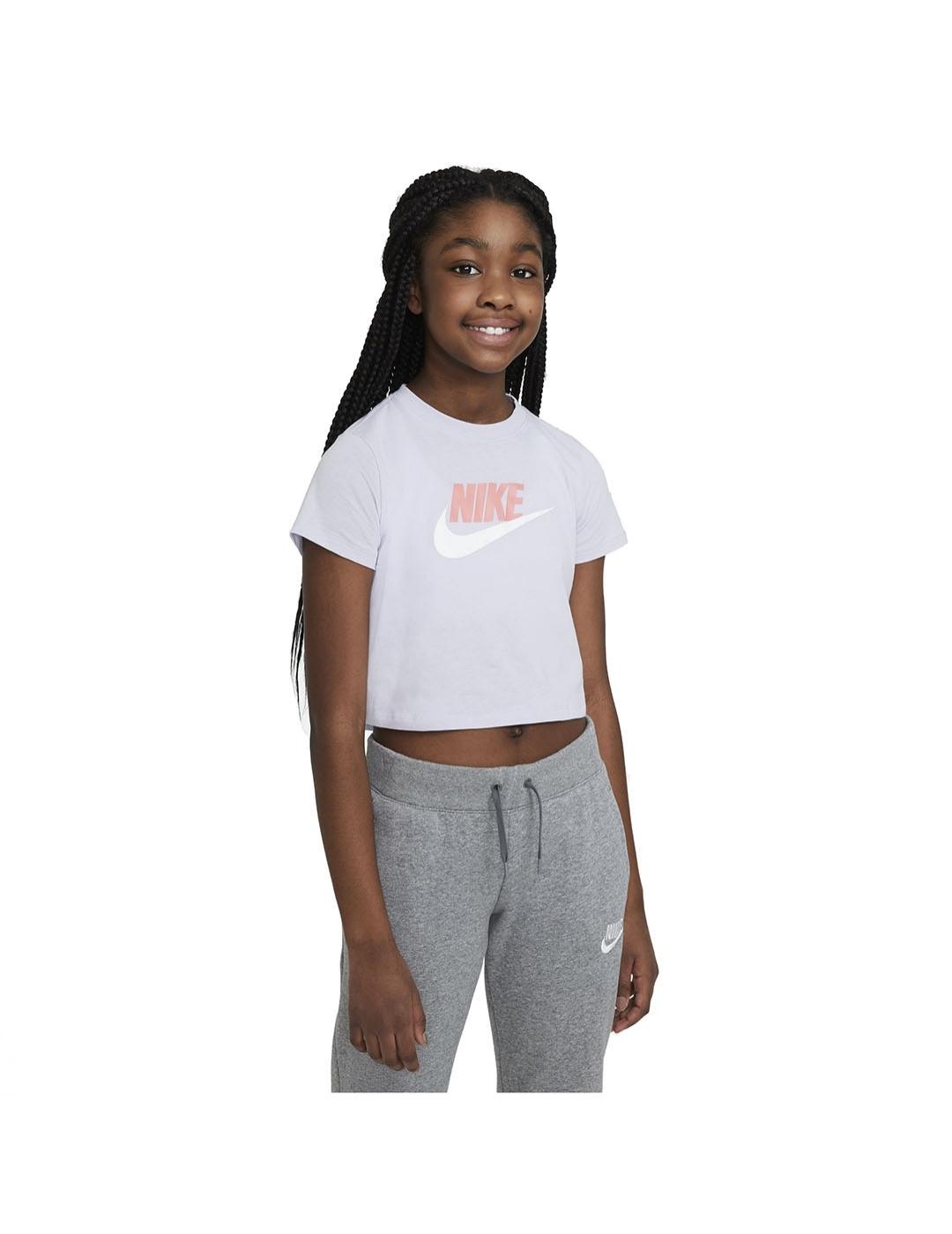 Camiseta Niña Nike Crop Lila